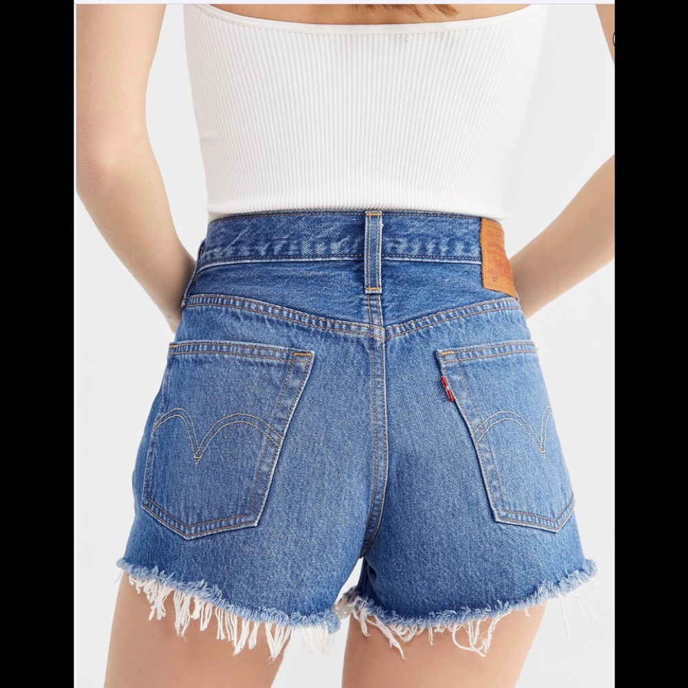 NWT Levi’s 501 shorts mid rise button fly cutoffs - Picture 2 of 11
